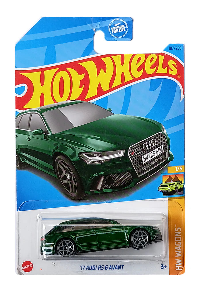 Hot Wheels '17 Audi RS 6 Avant - Green - 2021 Card (Creased Card / Car in Excellent Condition)) (With Protector Case)