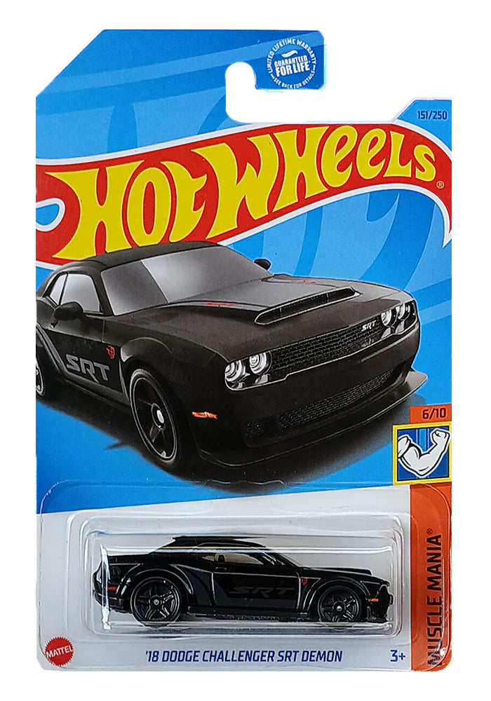 Hot Wheels '18 Dodge Challenger SRT Demon - Black - 2021 Card (With Protector Case)