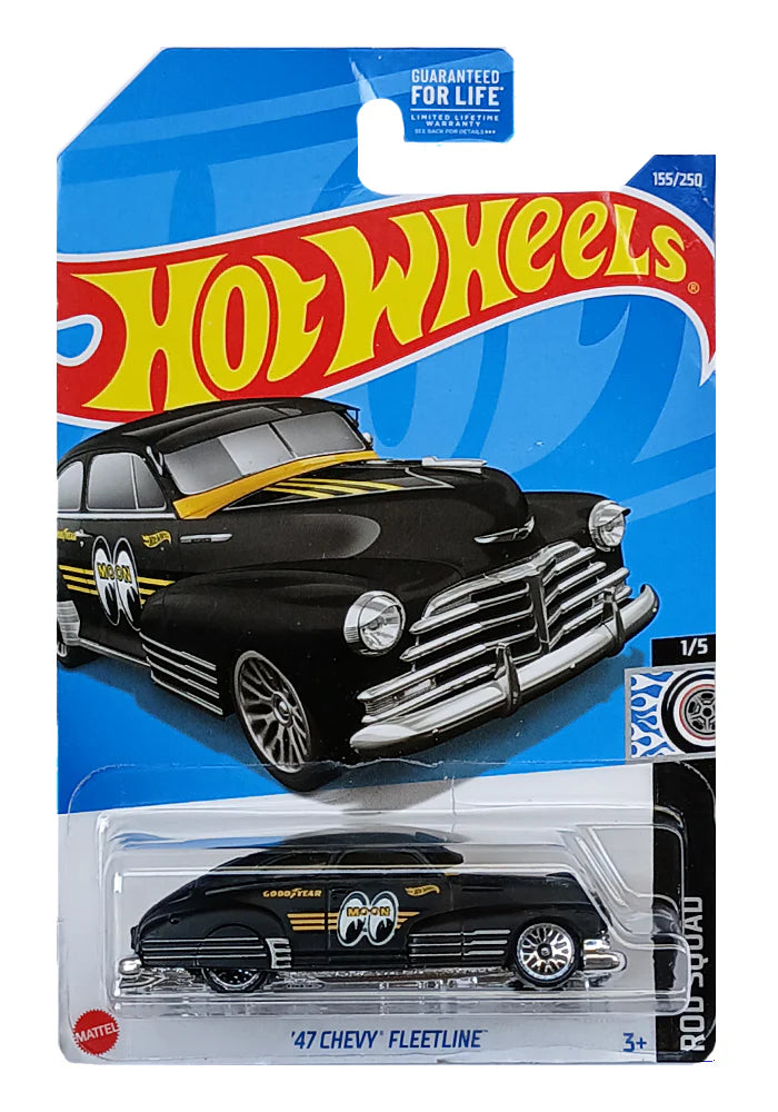 Hot Wheels Moon Eyes '47 Chevy Fleetline - Black - 2021 Card (Blister Damage / Car in Excellent Condition) (With Protector Case)