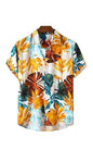 Men's Rayon Tropical Leaf Printed Shirt | Short Sleeve with Spread Collar | Casual, Beach, and Festive Wear Shirt