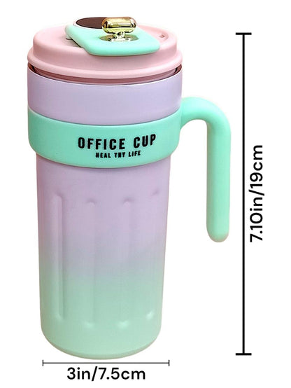 Office Cup Travel Coffee Mug, 650ml, with Lid, Portable and Spill-Proof (Multi Colour)