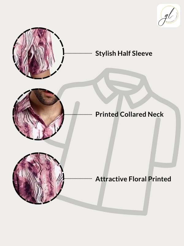 Men's Patterned Shirt, Regular Fit, Fashionable Half Sleeve - Suitable for Casual or Formal Settings