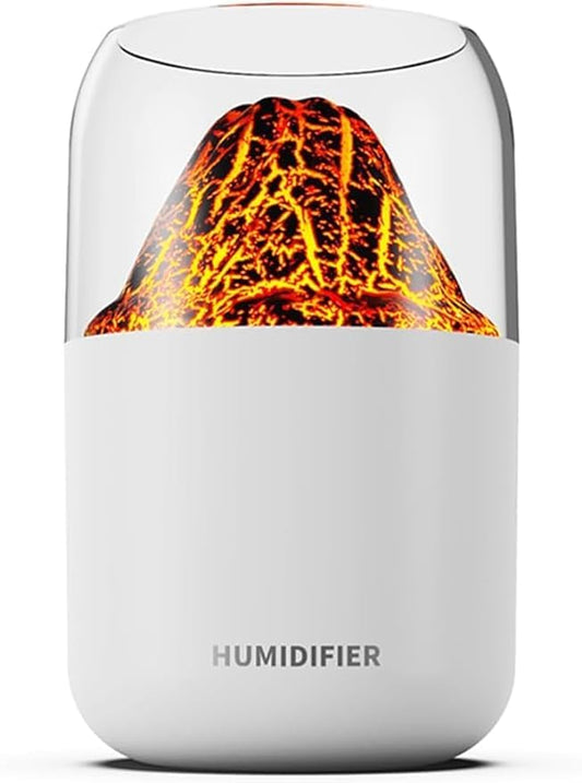 Essential Oil Diffuser Humidifier Flame Volcano Diffuser 280ML Aroma Diffuser Humidifier with Flame Light 2 Modes 35ML/H for Home Office