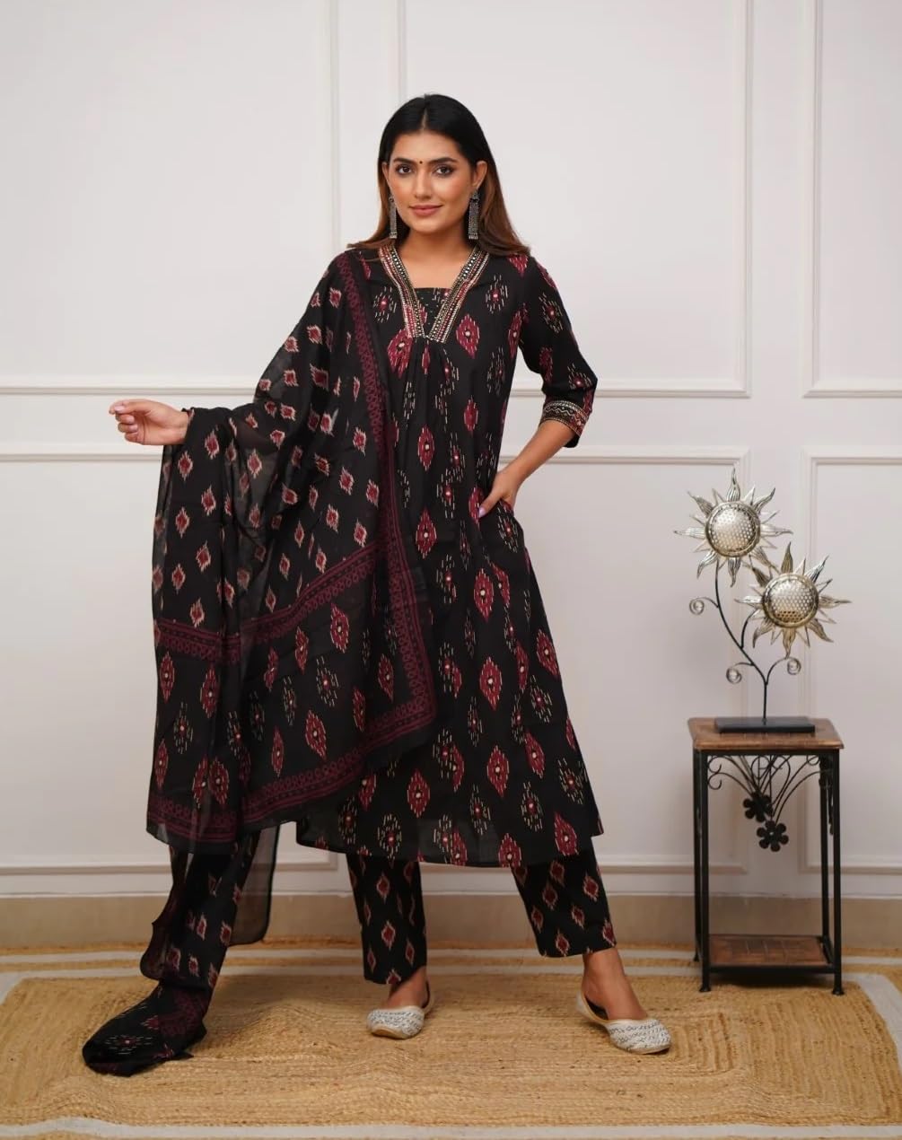 KLOSIA Women Printed A-Line Kurta and Pant Set With Dupatta | Kurta Set | Ethnic Set | Dupatta Set | Ethnic Set | Kurta Pant |