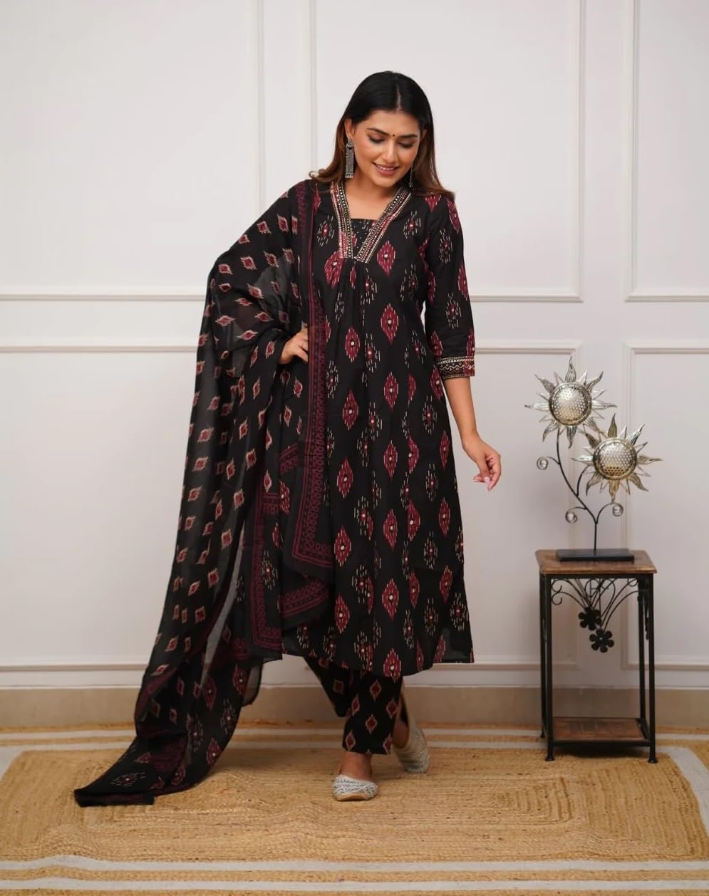 KLOSIA Women Printed A-Line Kurta and Pant Set With Dupatta | Kurta Set | Ethnic Set | Dupatta Set | Ethnic Set | Kurta Pant |