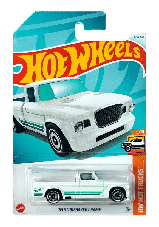 Hot Wheels '63 Studebaker Champ - White - 2024 Card- - INDIAN CARD