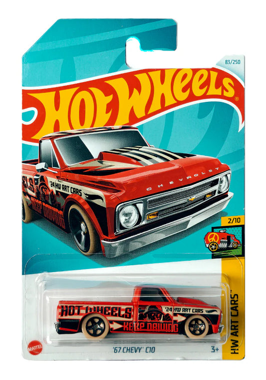 Hot Wheels '67 Chevy C10 - Red - 2024 Card - INDIAN CARD