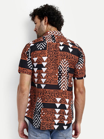 Men's Printed Half Sleeve Shirt, Casual to Formal Regular Fit (ID BM235)