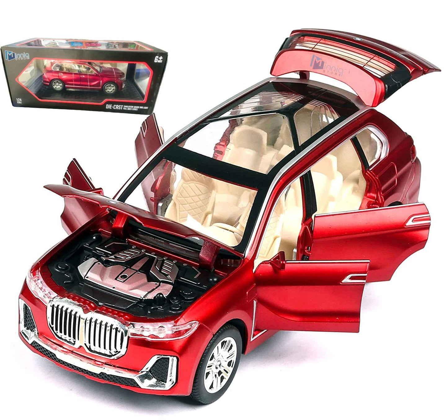 F & F 7 Dodge Charger 1:32 Model Car with Box, Zinc Alloy Pull Back Toy car [Colors as Per Stock]