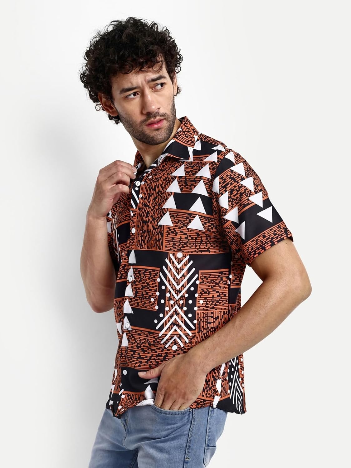 Men's Printed Half Sleeve Shirt, Casual to Formal Regular Fit (ID BM235)