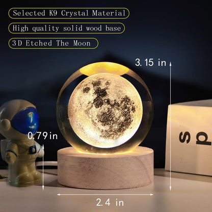 3D Dolphin Crystal Ball Night Light,Dolphin Figurine Lamp,Decorative Glass Sphere Ball Paperweight Crystal Sea Animal Decorations for Home(2.4 in)