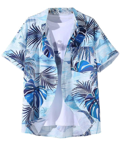 Men's Rayon Tropical Printed Shirt with Hawaii Collar | Ideal Summer Shirt for Outings, Beach, or Vacation