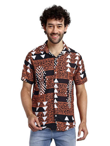 Men's Printed Half Sleeve Shirt, Casual to Formal Regular Fit (ID BM235)