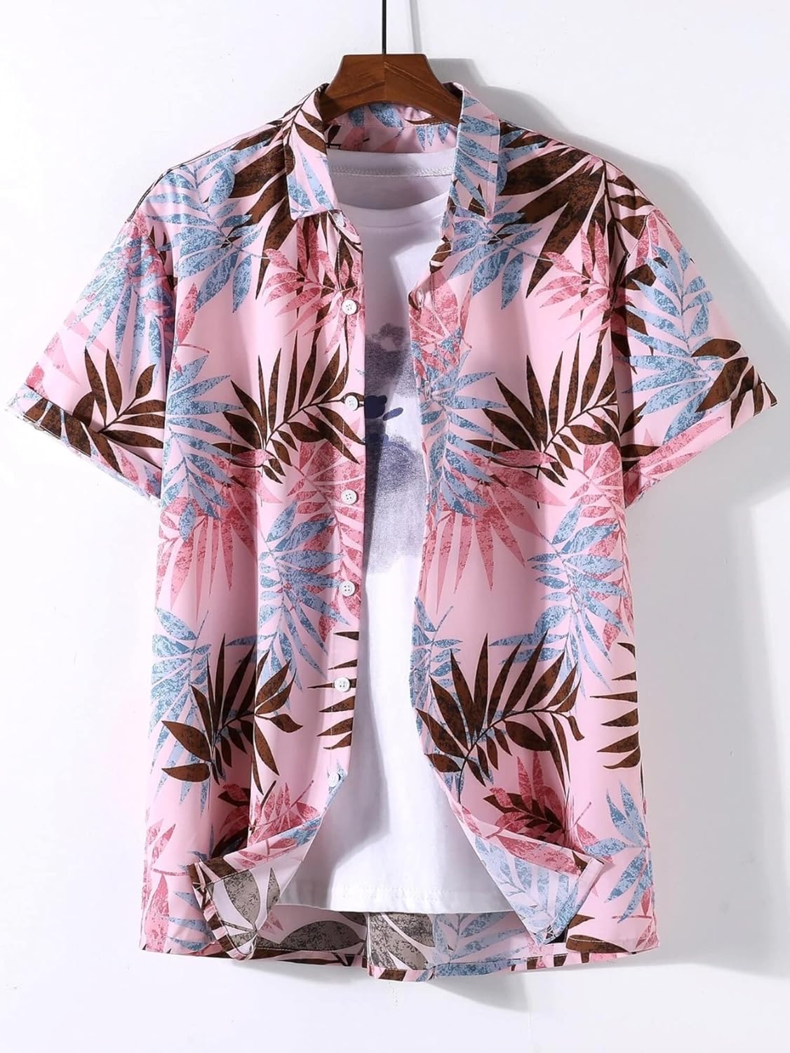 Men's Rayon Tropical Printed Shirt with Hawaii Collar | Ideal Summer Shirt for Outings, Beach, or Vacation