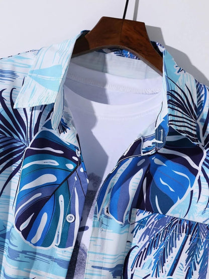 Men's Rayon Tropical Printed Shirt with Hawaii Collar | Ideal Summer Shirt for Outings, Beach, or Vacation