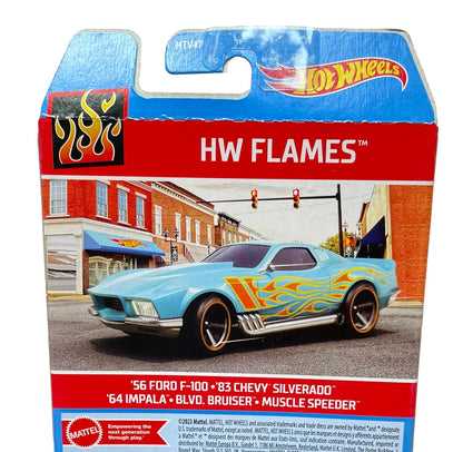 Hot Wheels Car 2024 HW Flames Pack of 5 (56 Ford F-100, 83 Chevy Silverado, 64 Impala, Blvo Bruiser, Muscle Speeder) Multi - Color