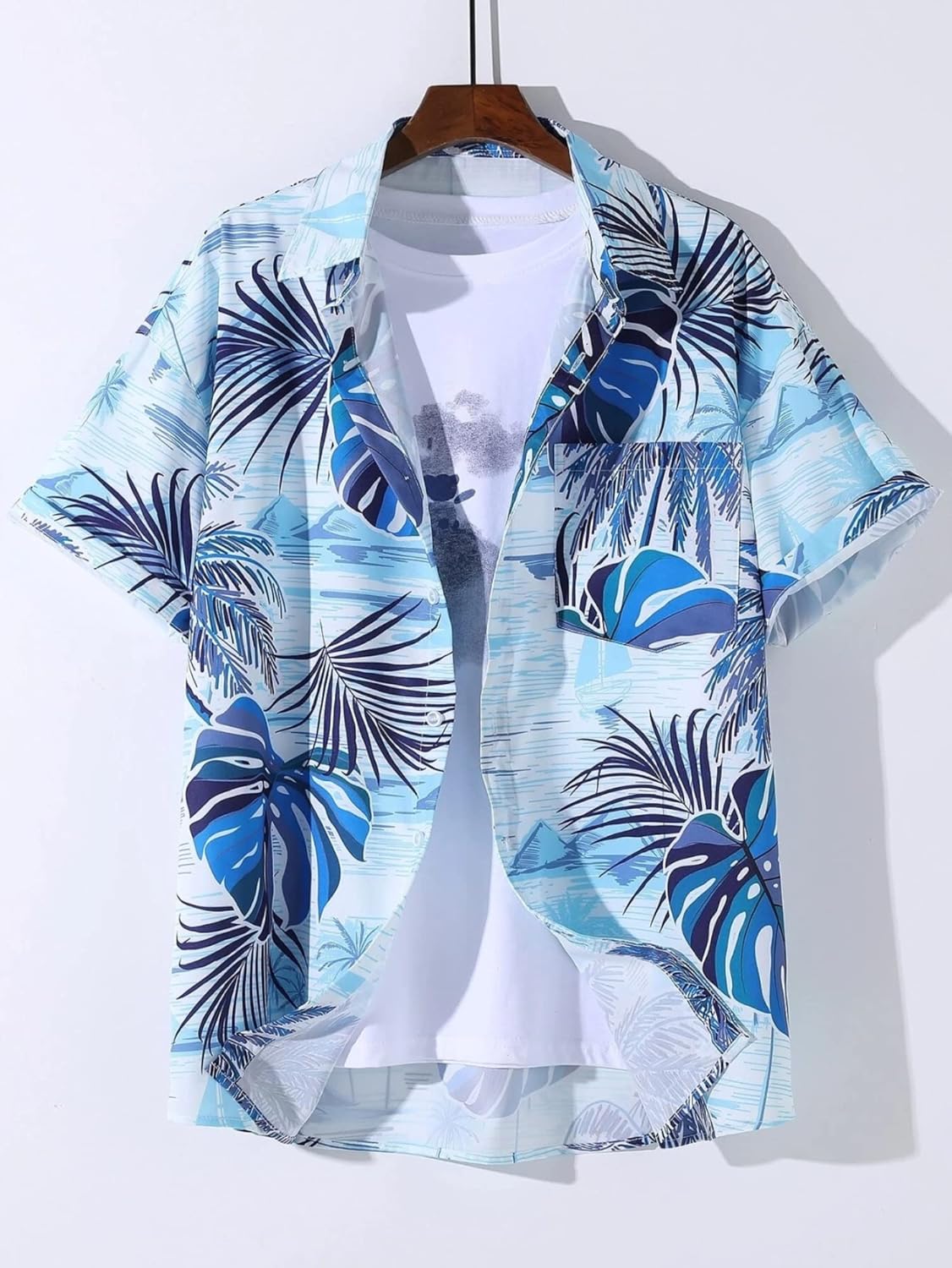 Men's Rayon Tropical Printed Shirt with Hawaii Collar | Ideal Summer Shirt for Outings, Beach, or Vacation