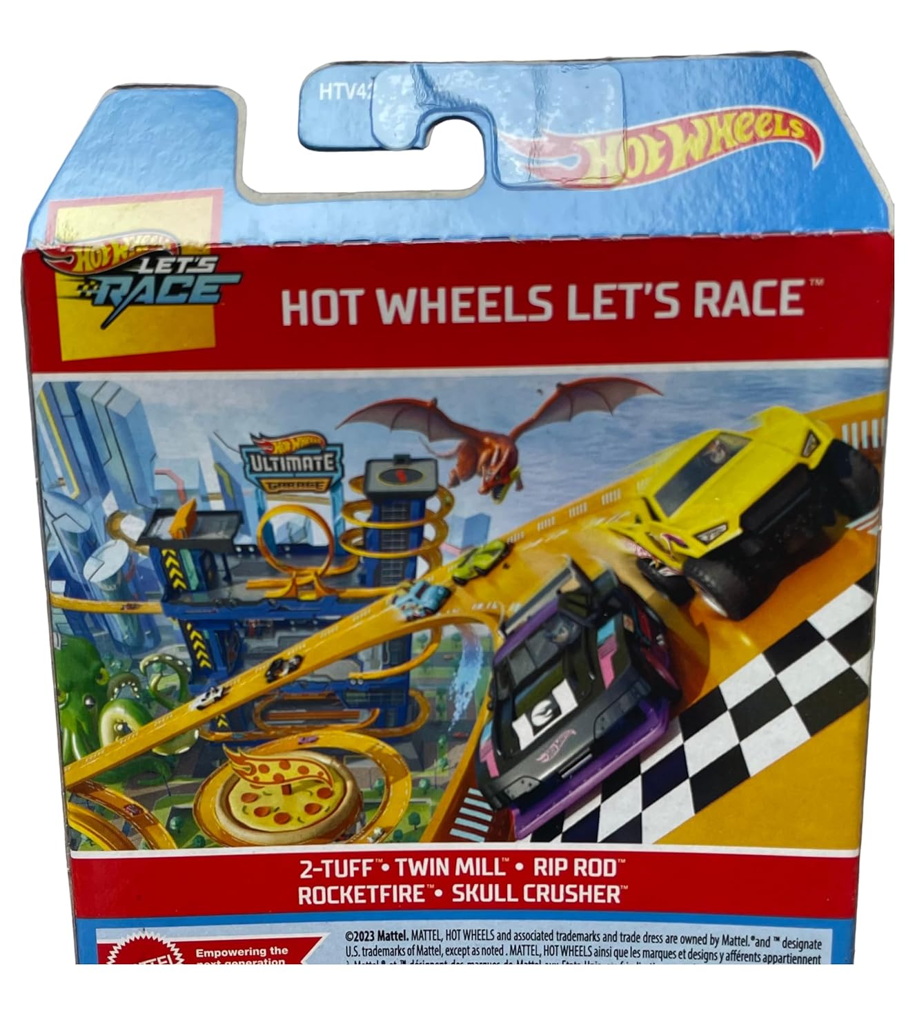 Hot Wheels Car 2024 Let's Race Pack of 5 (2 Tuff, Twin Mill, Rip Rod, Rocketfire, Skull Crusher) Multi - Color