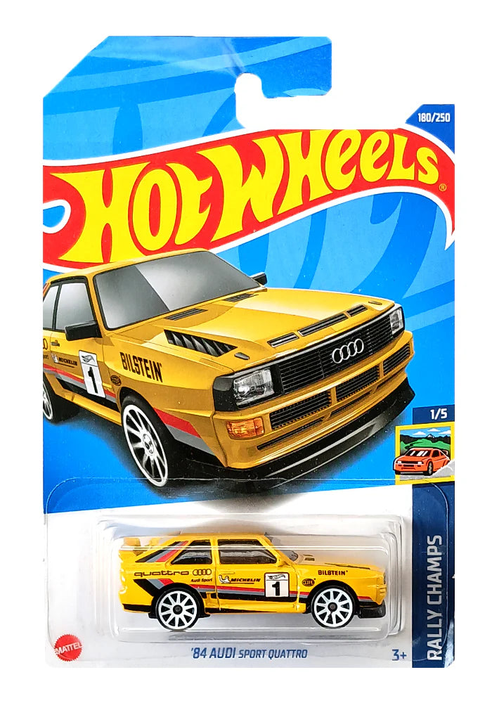 Hot Wheels '84 Audi Sport Quattro - Yellow - 2021 Card (With Protector Case)