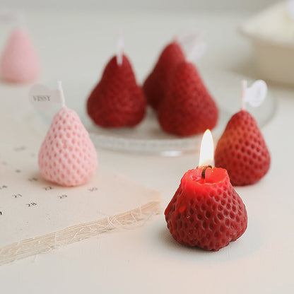 Scented Candles in Strawberry Shape-  Pack of 4