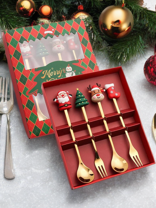 Xmas Fork & Spoon (Set Of 4)