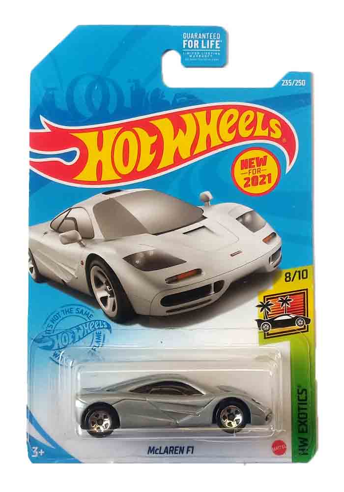 Hot Wheels McLaren F1 - Silver - 2020 Card (With Protector Case)