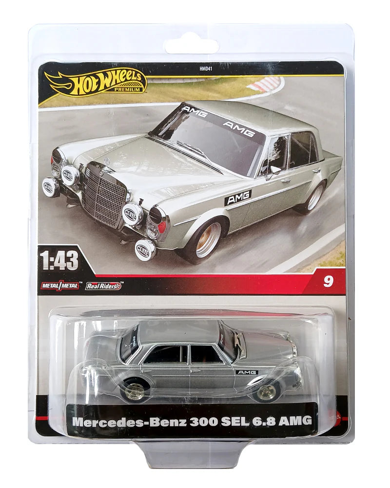 Hot Wheels Premium Mercedes-Benz 300 SEL 6.8 AMG - Silver - 2023 Card (Scale 1:43) (With Protector Case)