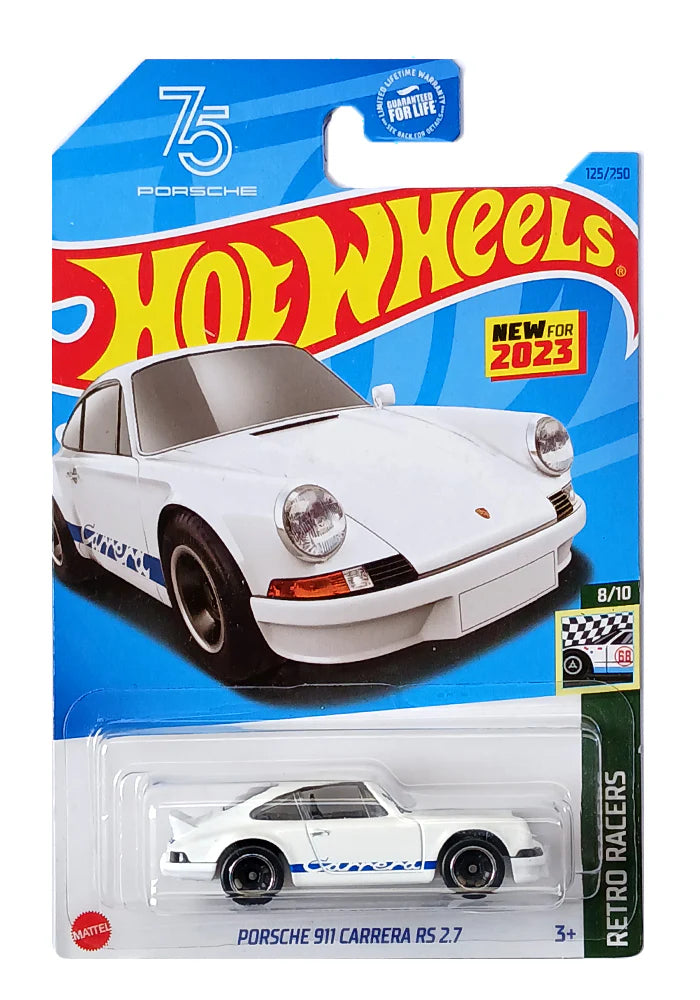 Hot Wheels Porsche 911 Carrera RS 2.7 - White - 2021 Card (With Protector Case)