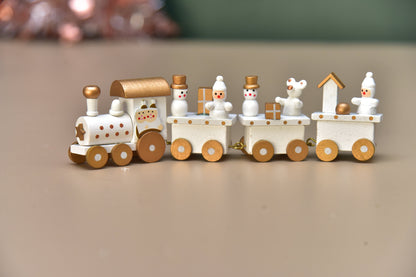 Wooden Christmas train for decoration and gifts