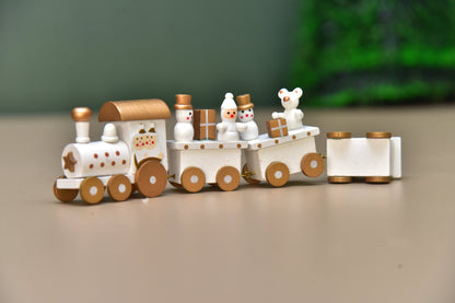 Wooden Christmas train for decoration and gifts