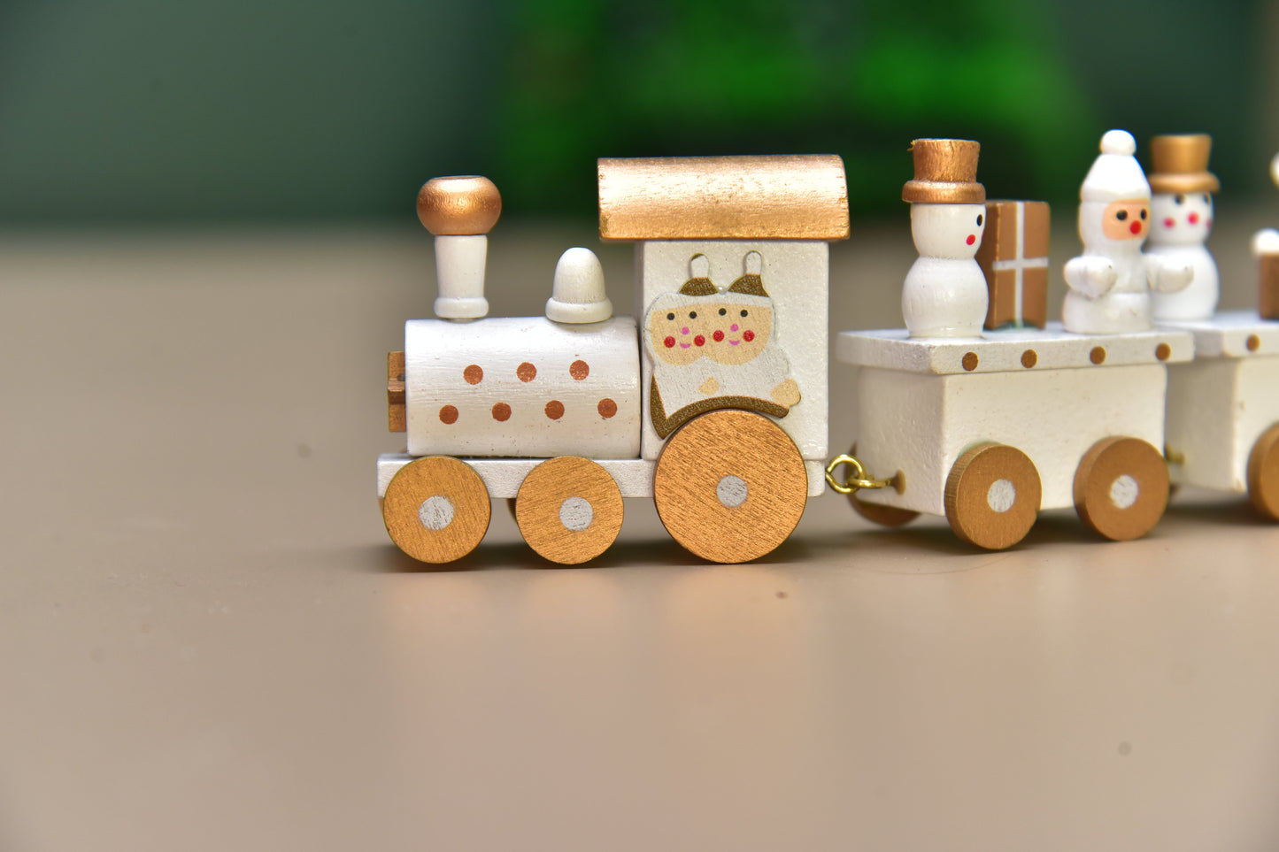 Wooden Christmas train for decoration and gifts