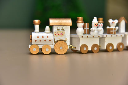 Wooden Christmas train for decoration and gifts