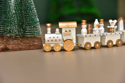 Wooden Christmas train for decoration and gifts