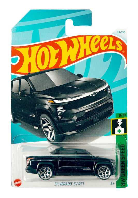 Hot Wheels Silverado EV RST - Black - 2024 Card - INDIAN CARD