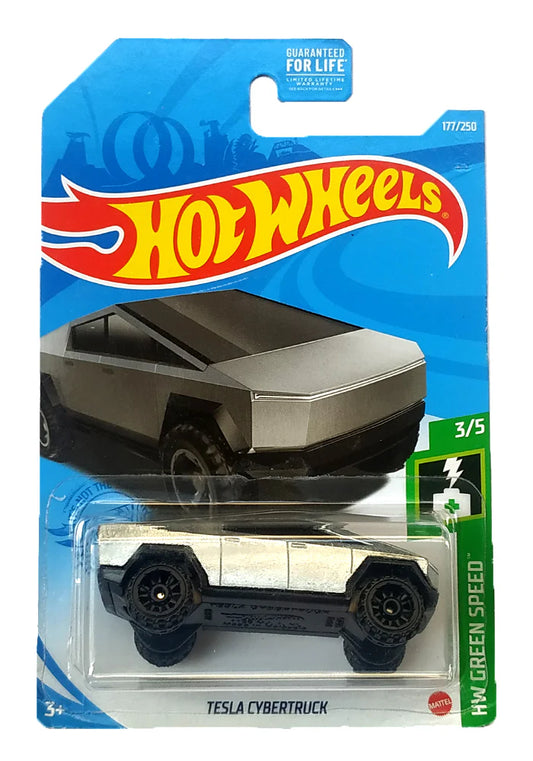 Hot Wheels Tesla Cybertruck - Silver - 2020 Card (Blister Damage) (With Protector Case)