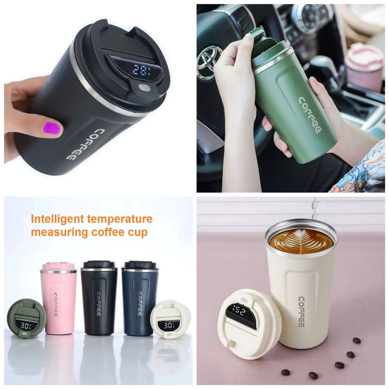 Intelligent temperature stainless steel coffee cup