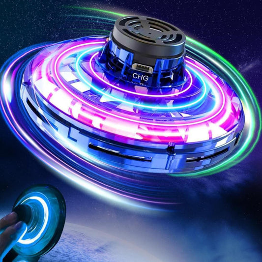 Antistress Hand Mini Flying Gyro Rotor | LED UFO Fingertip Upgrade Flight Gyro Flying Spinner | Decompression Toy | Hand Operated Drones | UFO Flying Spinner |  360° Rotating and Shinning Led Lights